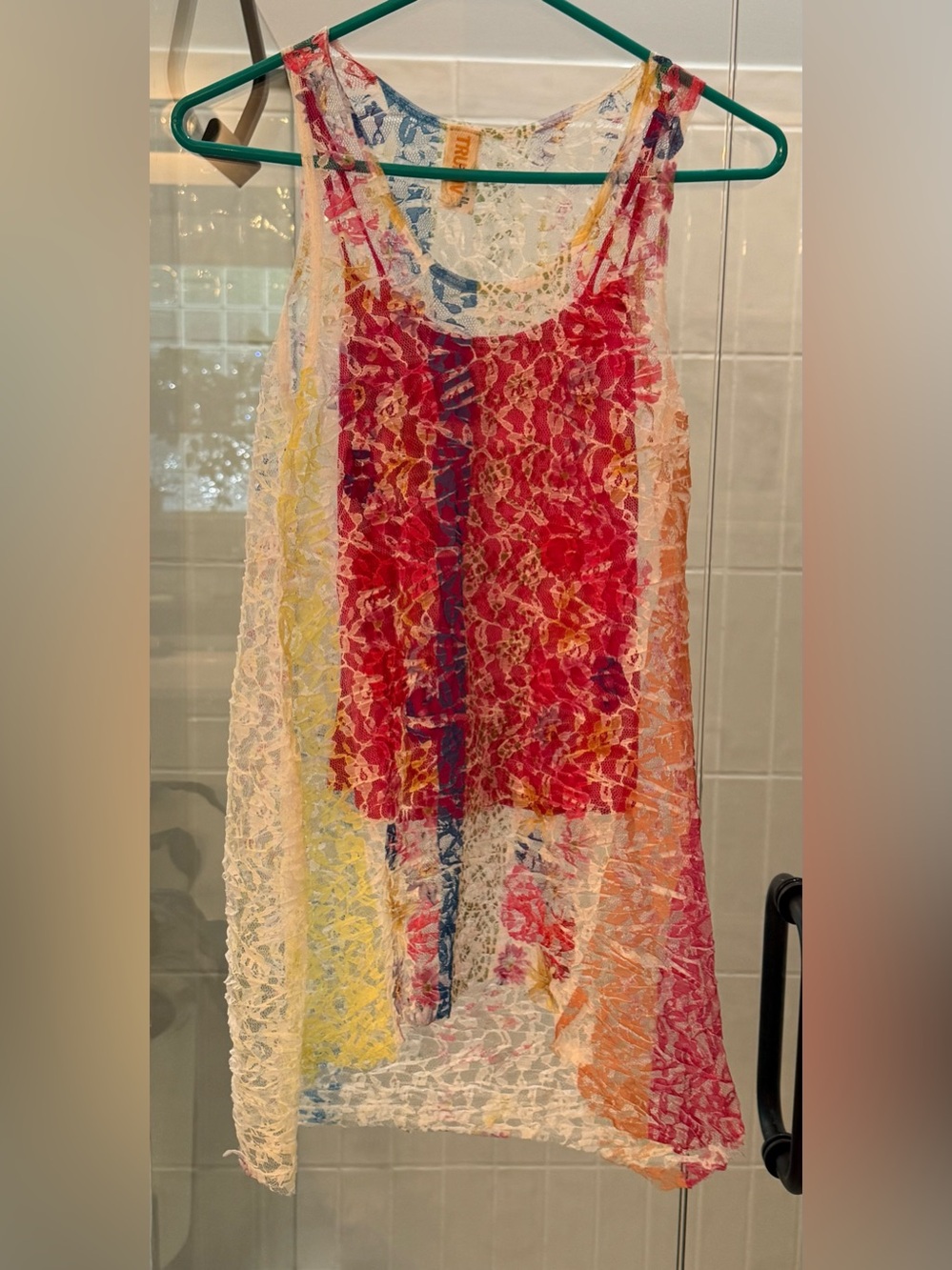 Tru Luv Hi Lo Tunic Lace Overlay Sz 10